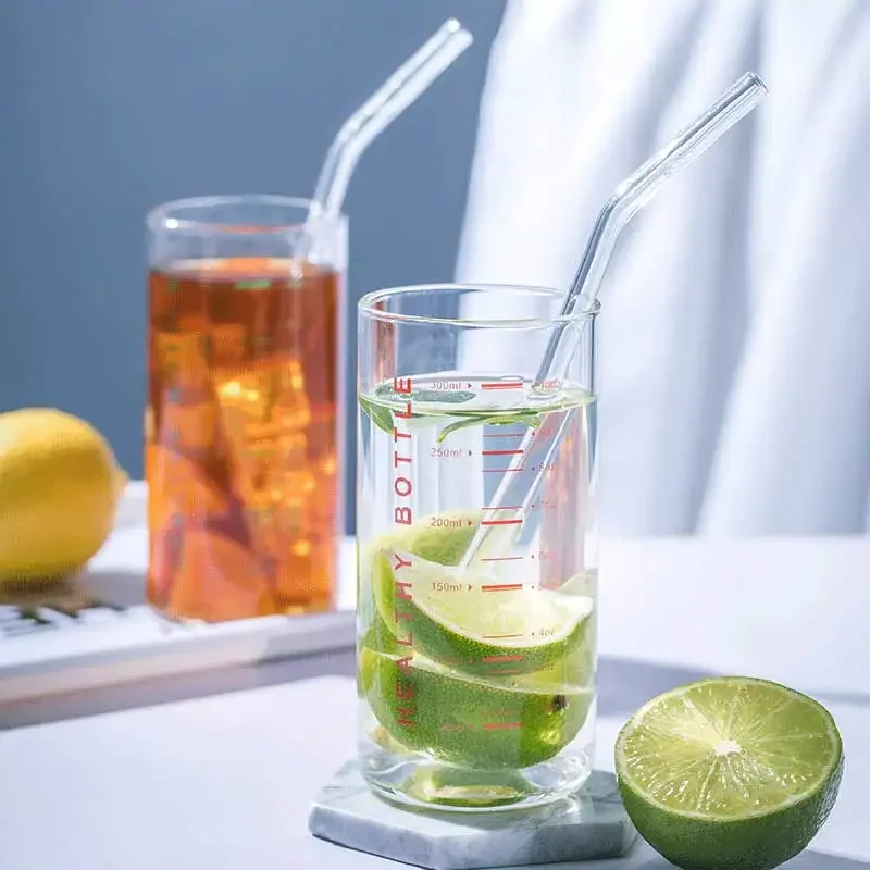300ml Glass Measuring Cup Heat-resistant Milk Coffee Mug Breakfast Cup With Measuring Range Drinking Glass Kitchen Accessories