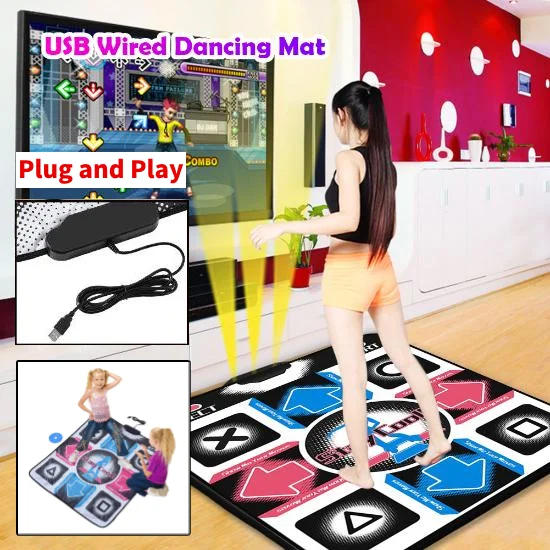 USB Wired Dance Mats Dancing Step Pad Foot Print Fitness Dancer Blanket for PC dance mats