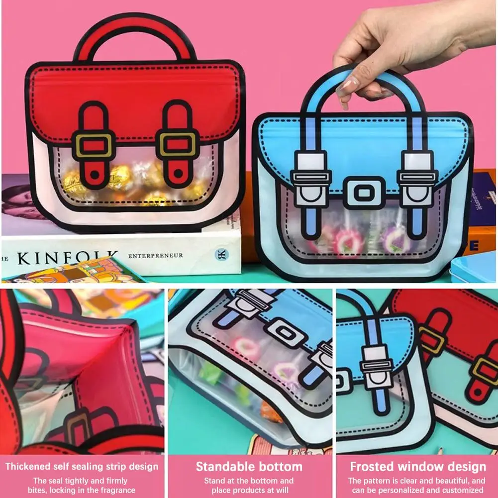 

New Cartoon School Bag Shape Candy Bags Cookie Bag Gift Party Favors Kids Birthday Supplies Snack Packing Bag Children Part N6L5