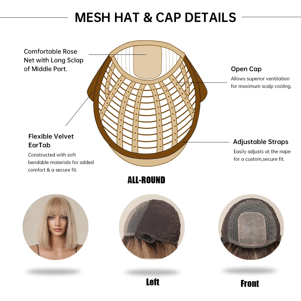 Blunt Cut Bob Human Hair Wigs for Women Beach Blonde Short Straight Remy Human Hair Wig with Bang with Dark Roots Female Daily