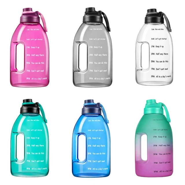 3.78l Large Water Bottle Hydration With Motivational Time Marker Reminder