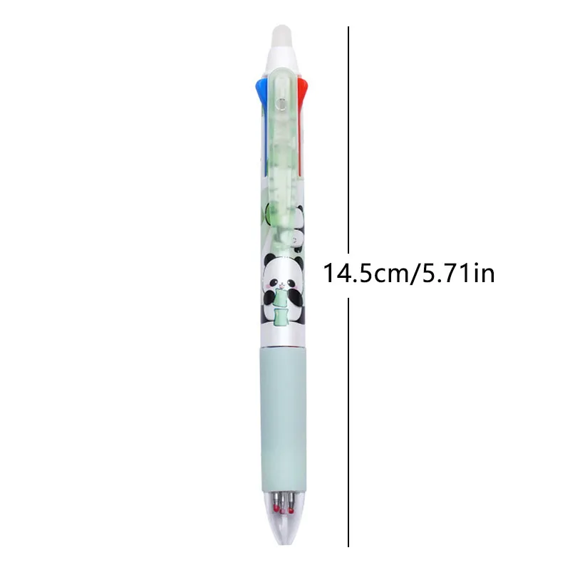 1pcs 3-color Erasable Ballpoint Pen Black Red Blue Ink Refill Panda, Cat, Bear, Color Letter Pattern Design for Office School
