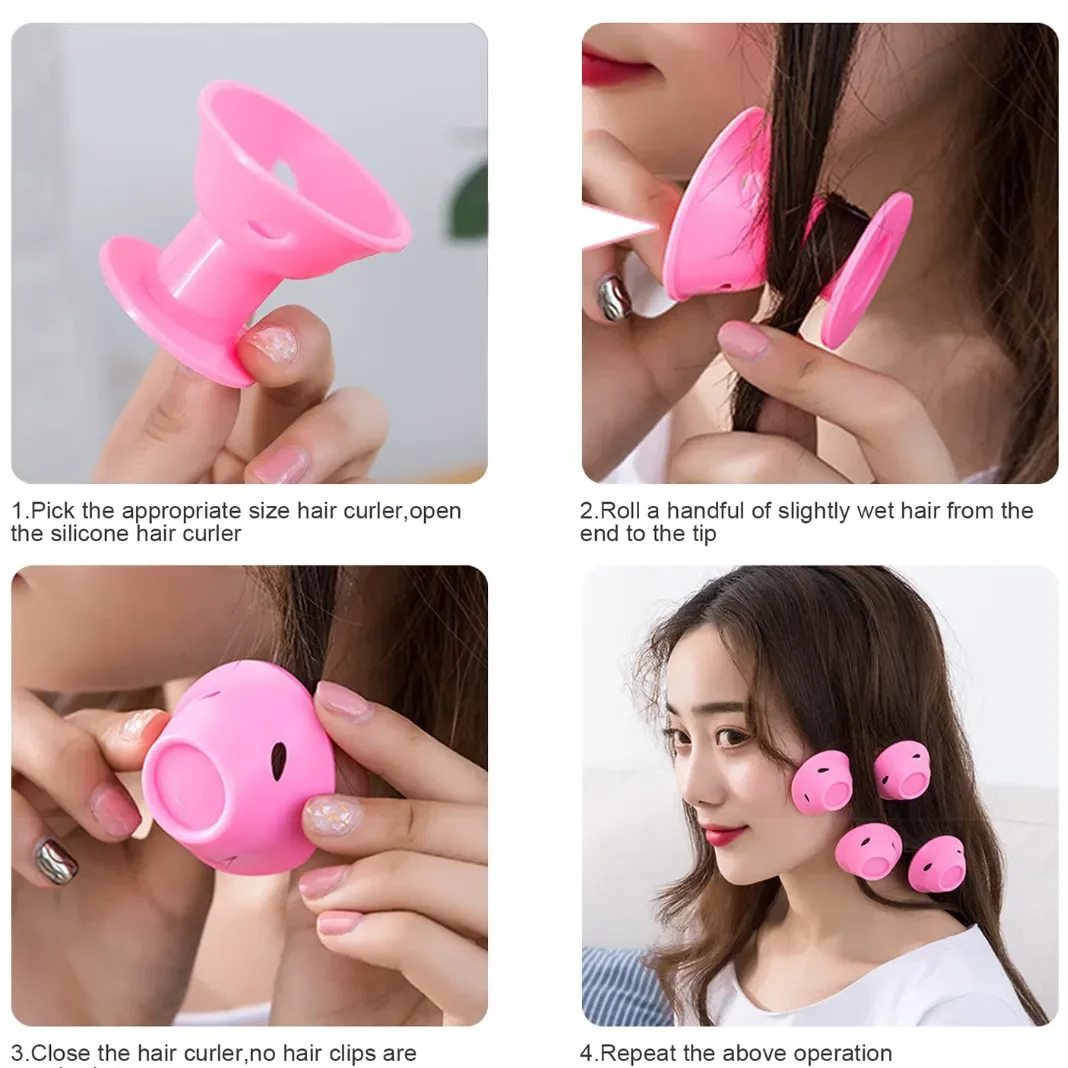 Magic Silicone Hair Curlers Bag and Hairnet Soft Rubber Magic Hair Care Rollers No Heat No Clip for Curlers hair accessories hair styling tool