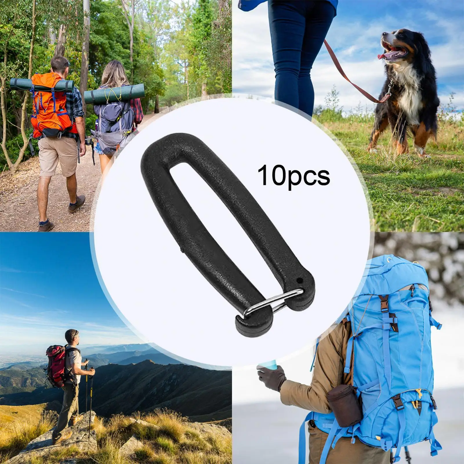 10Pcs Webbing Strap Hook Keys Chain Clip Repair Tools Attachments Webbing Buckle for DIY Fishing Suitcase Outdoor Accessories key chain clip carabiner belt clip