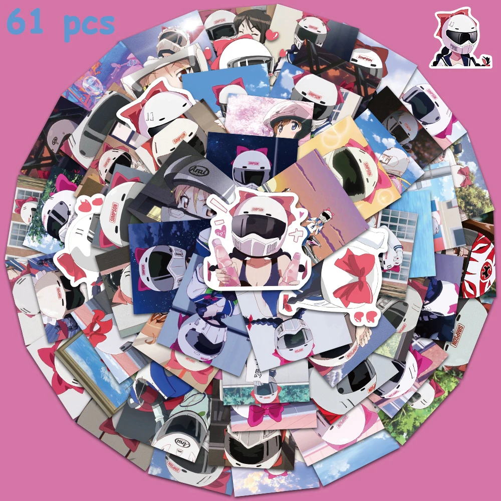 

61pcs Anime Bakuon!! Kawaii Girls Stickers Motorcycle Guitar Skateboards Luggage Cars Stationery Decals Kid Gifts Toy