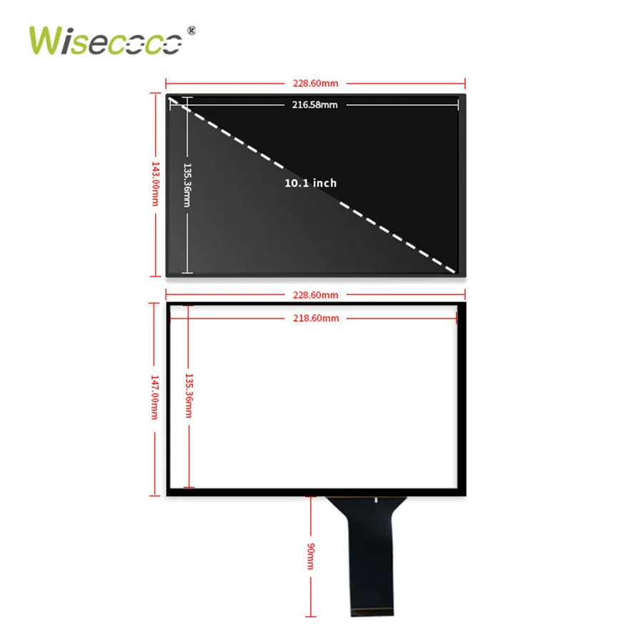 Wisecoco 10.1 Polegada 1280x800 16:10 Módulo Lcd Tablet 10 Pontos Tela de Toque Capacitivo Raspberry pi Placa Controle Exibição - Imagem 3