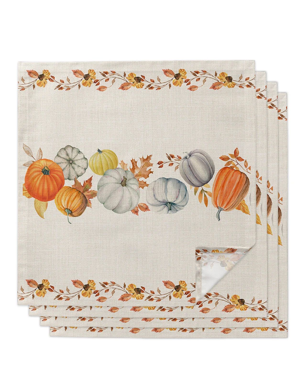 

4/6/8pcs Autumn Pumpkin Maple Leaf Table Napkins Cloth Restaurant Table Napkins Wedding Banquet Decor Cloth Napkins