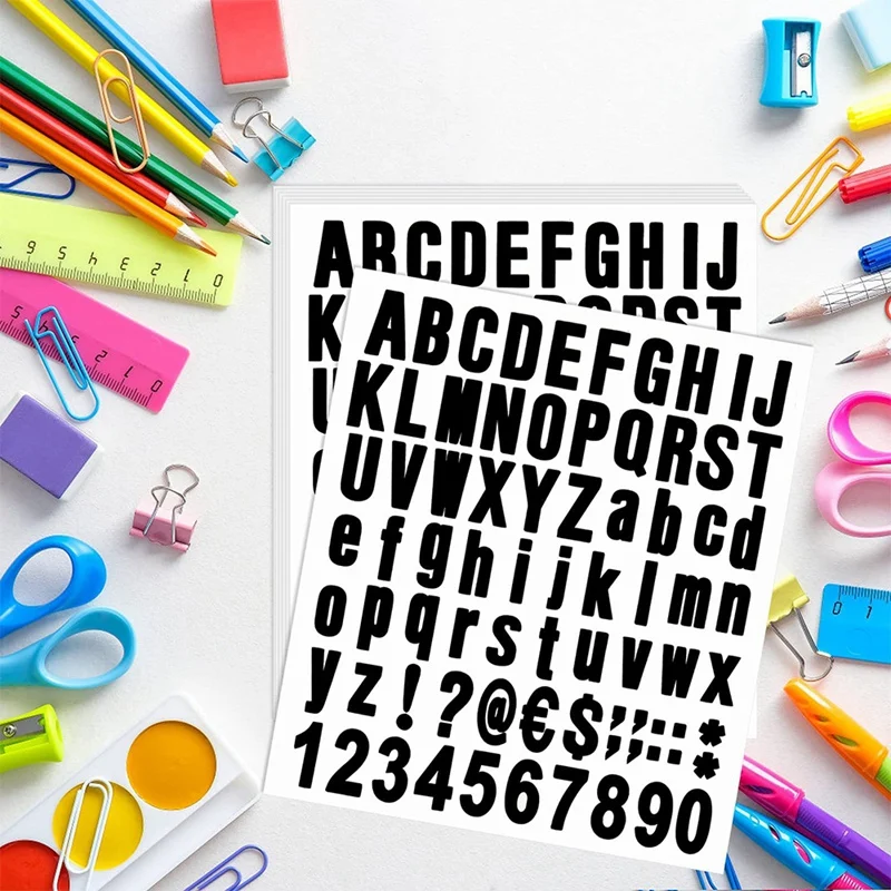 770 Pieces 10 Sheets Self Adhesive Vinyl Letters Numbers Kit Alphabet Number Stickers for Mailbox Black 1 Inch,wall stickers,floor stickers,gas pump stickers,ceramic decals