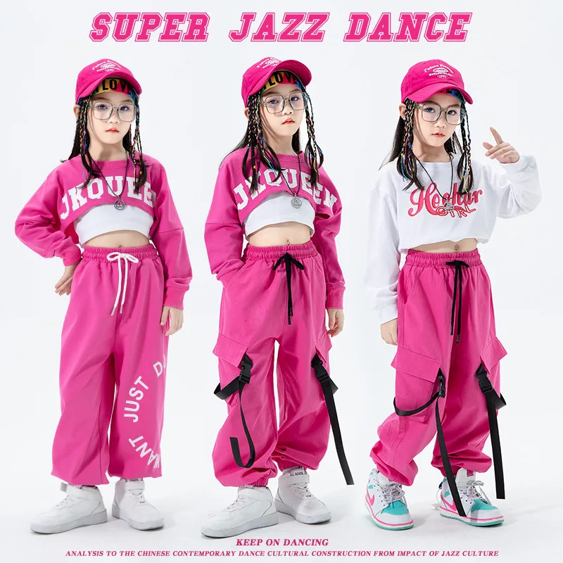 

Children hip-hop jazz dance performance suit suit girls navel clothing fashionable fashionable children street dance performance