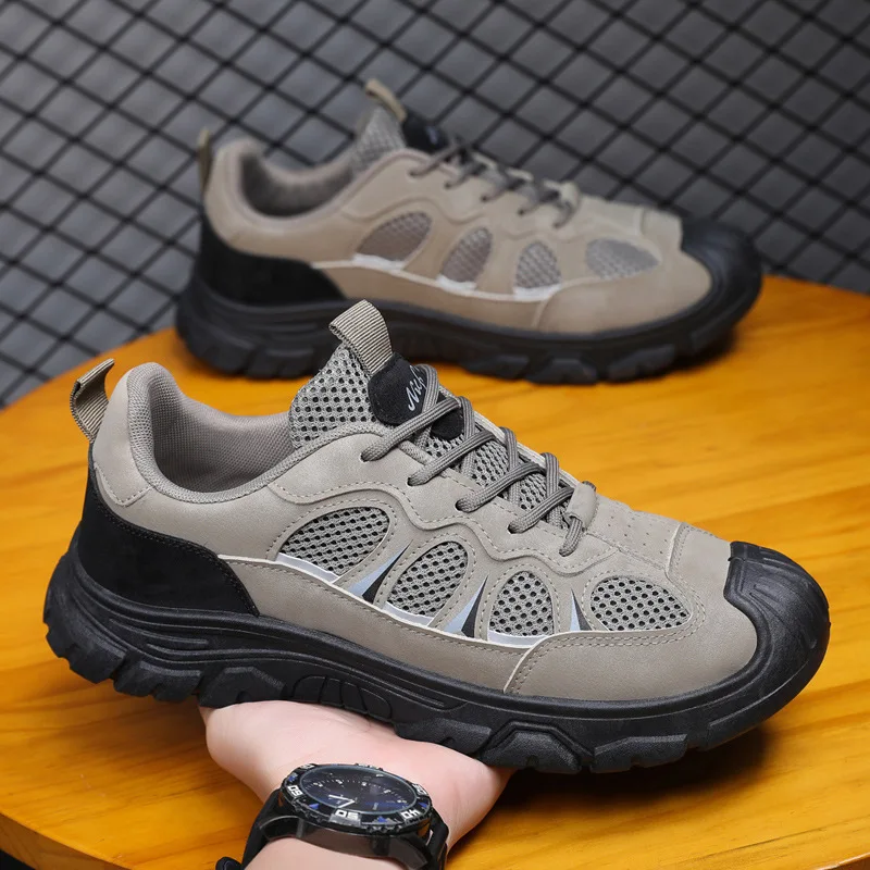 Autumn New Men's Causal Sneakers 2024 Fahion Lace Up Platform Shoes for Men Outdoor Male Anti-slip Increase Height Hiking Shoes 2