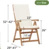 Folding Patio Dining Chair Set of 2, Outdoor Acacia Wooden Reclining Chair w/Armrest & Removeable Cushion, FSC Certified Wood 6