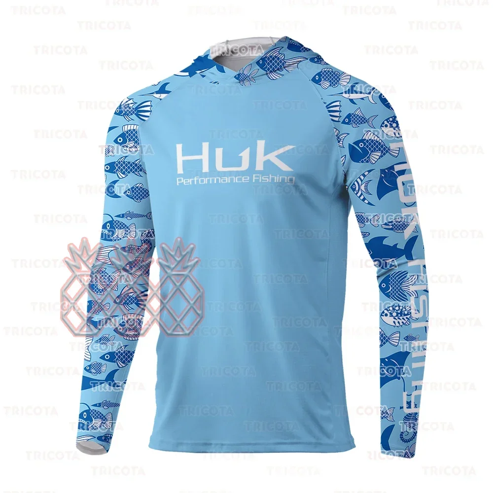Men Fishing Shirt Summer Outdoor Sports Long Sleeve Uv Protection Hooded Quick-Drying Fishing Jersey Ropa De Pesca Breathabl