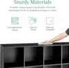 8-Cube Storage Organizer, 11in Shelf Opening, Bookcase, Display Shelf, Customizable w/ 3 Removable Back Panels – Black 6
