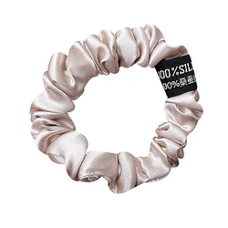 Pure Mulberry Silk Hair Scrunchies - Elegant Elastic Ponytail Holders (8)