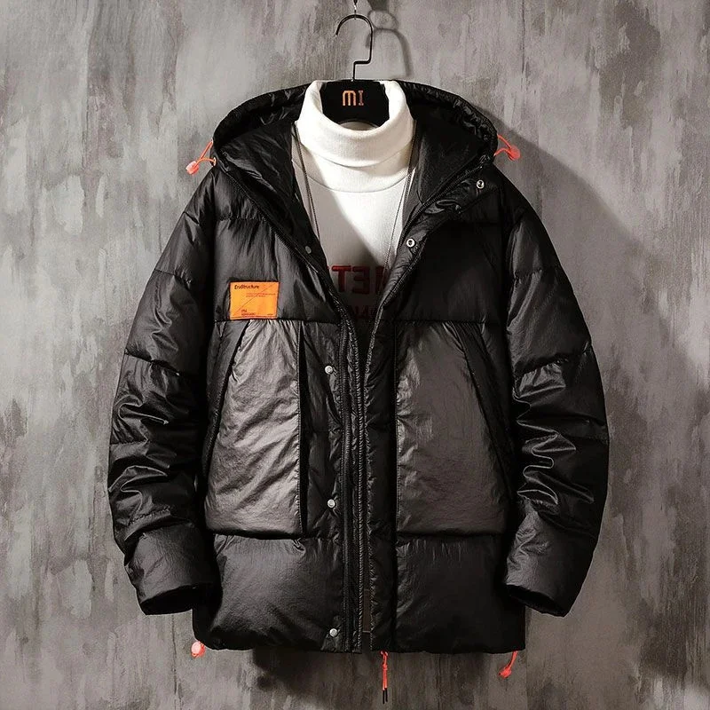 

Down Jacket Winter Coats Men Windproof Multi-pocket White Duck Thickened Warm Long Sleeves Zipper Korean Outerwear