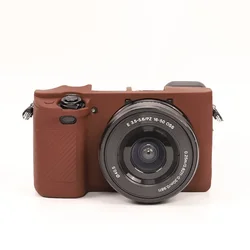 Premium Soft Silicone Protective Camera Case with Anti - Slip Grip for A6500 (Coffee)