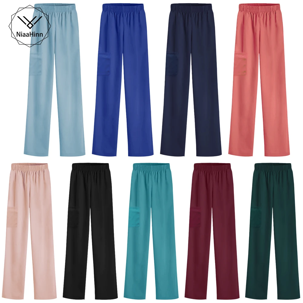 

High Quality Nurse Work Pants Stretch Wholesale Price Clinic Pharmacy Nurse Workwear Trousers Veterinary Cleaning Scrub Pants