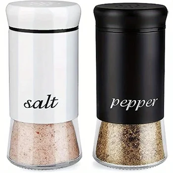 Set di agitatori per contenitori di stoccaggio di sale e pepe e condimenti da 2 pezzi, decorazioni da cucina moderne e carine per la casa, ristoranti, matrimoni 1
