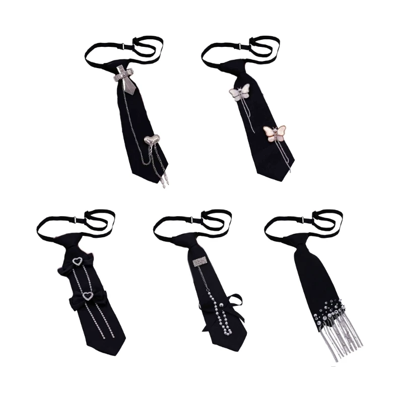 

Stylish School Girl Necktie Kids Tassels Pre-tied Tie Uniform Accessories