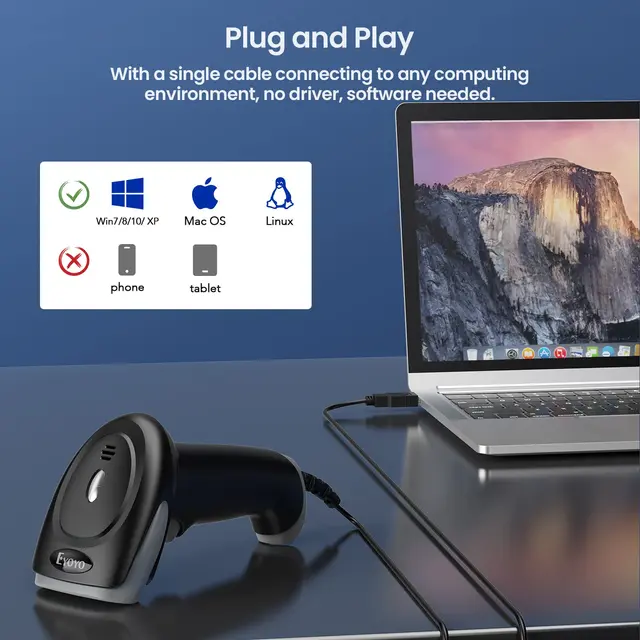 Eyoyo 2024新型EY-034 W USB有線+2.4 G無線ハンドヘルド2次元