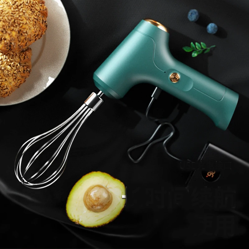 Portable Electric Whisk Food Blender USB Rechargeable Wireless Handheld Whisk Milk Foam Cream Cake Maker Kitchen Accessories