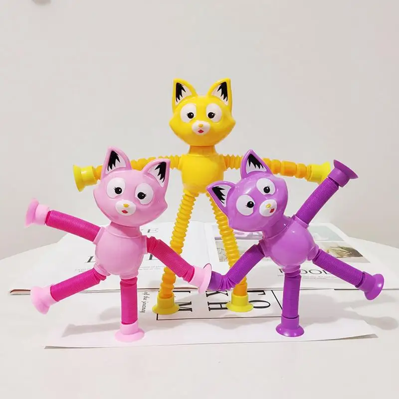 

Telescopic Suction Cup Animal Toy Telescopic Tube Stretching Corrugated Tube Cartoon Decom pression Toy Stress Relief Toy