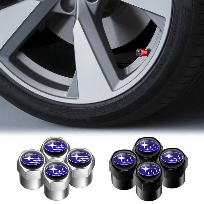 Car wheel valve caps Dustproof Covers For Subaru STI Impreza Legacy WRX BRZ XV Forester Crosstrek Outback Ascent 4pcs
