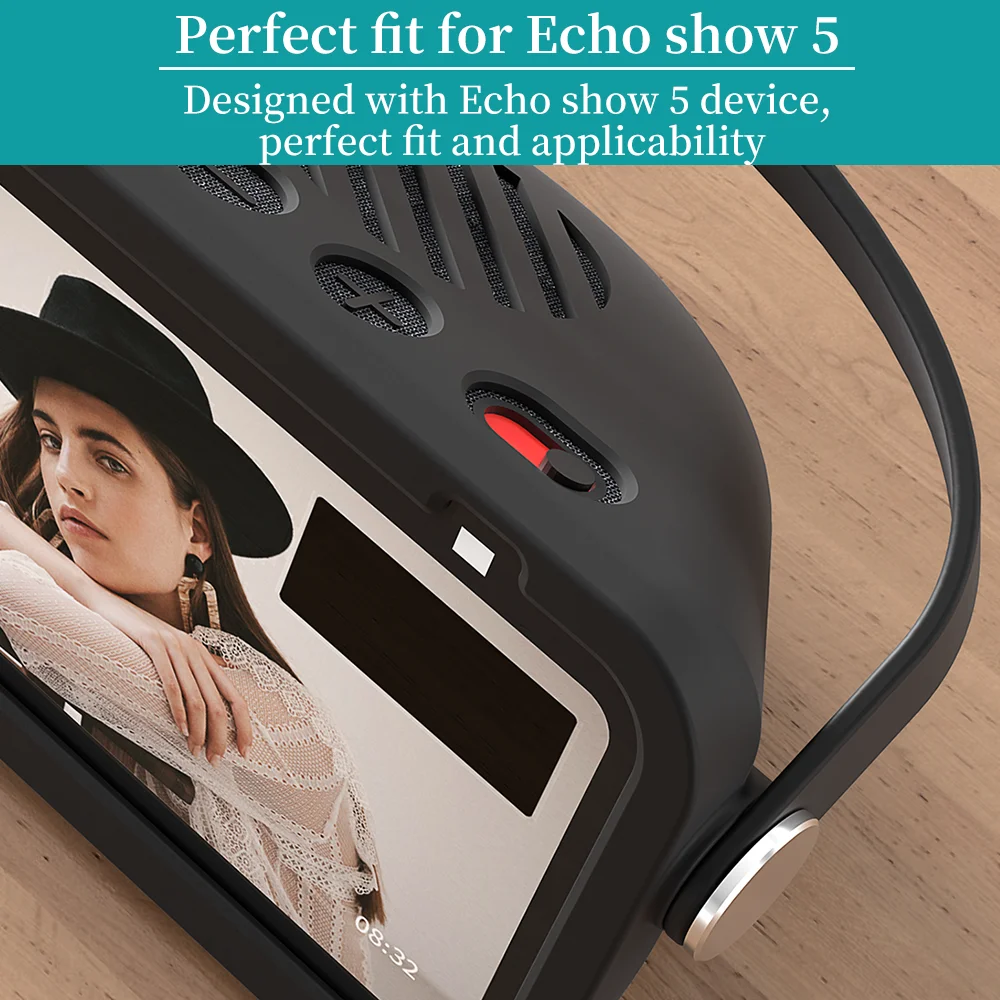 Portable Silicone Protective Case with Handle Strap for Echo Show 5 (All Generations)