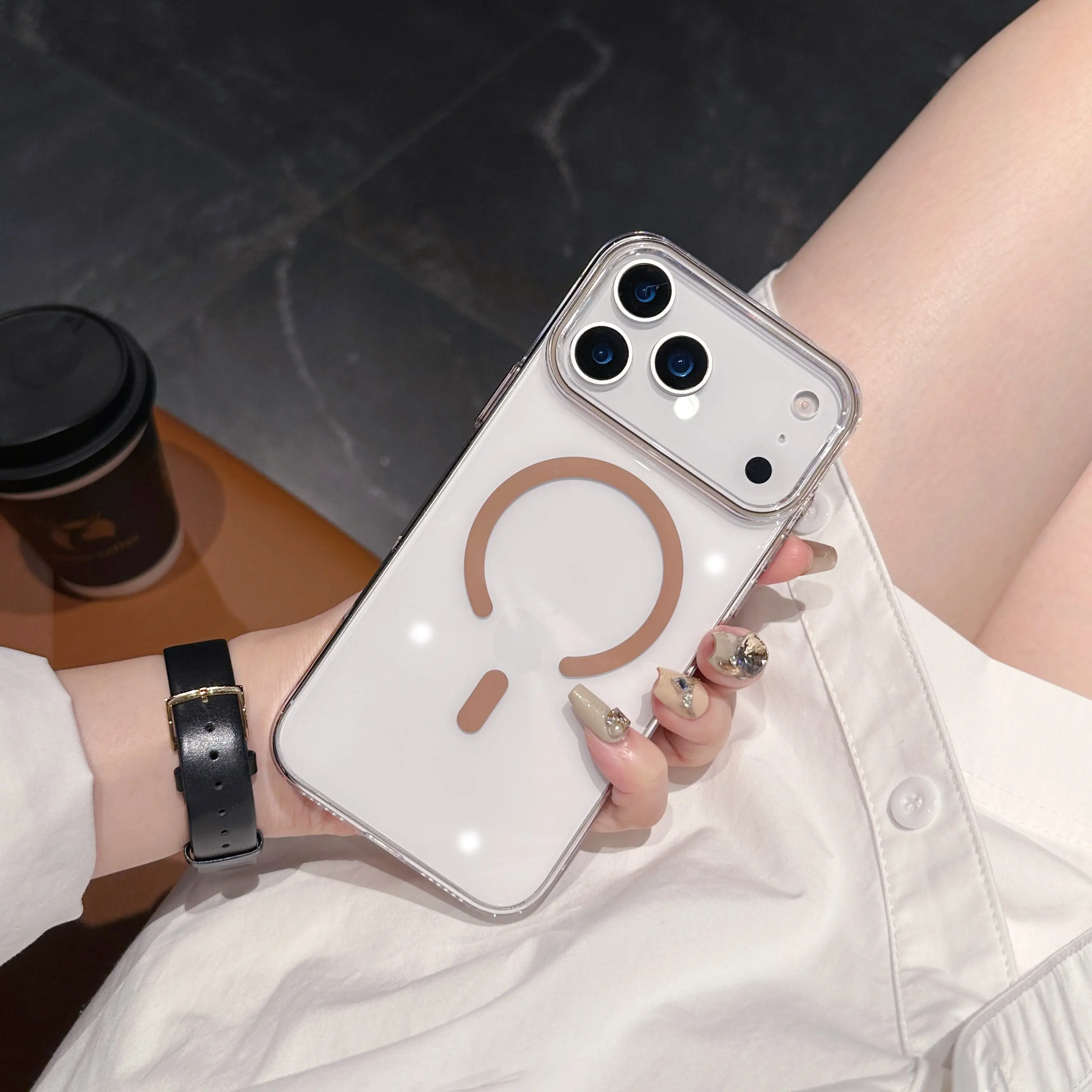 Clear Magnetic Shockproof Phone Case with Magsafe