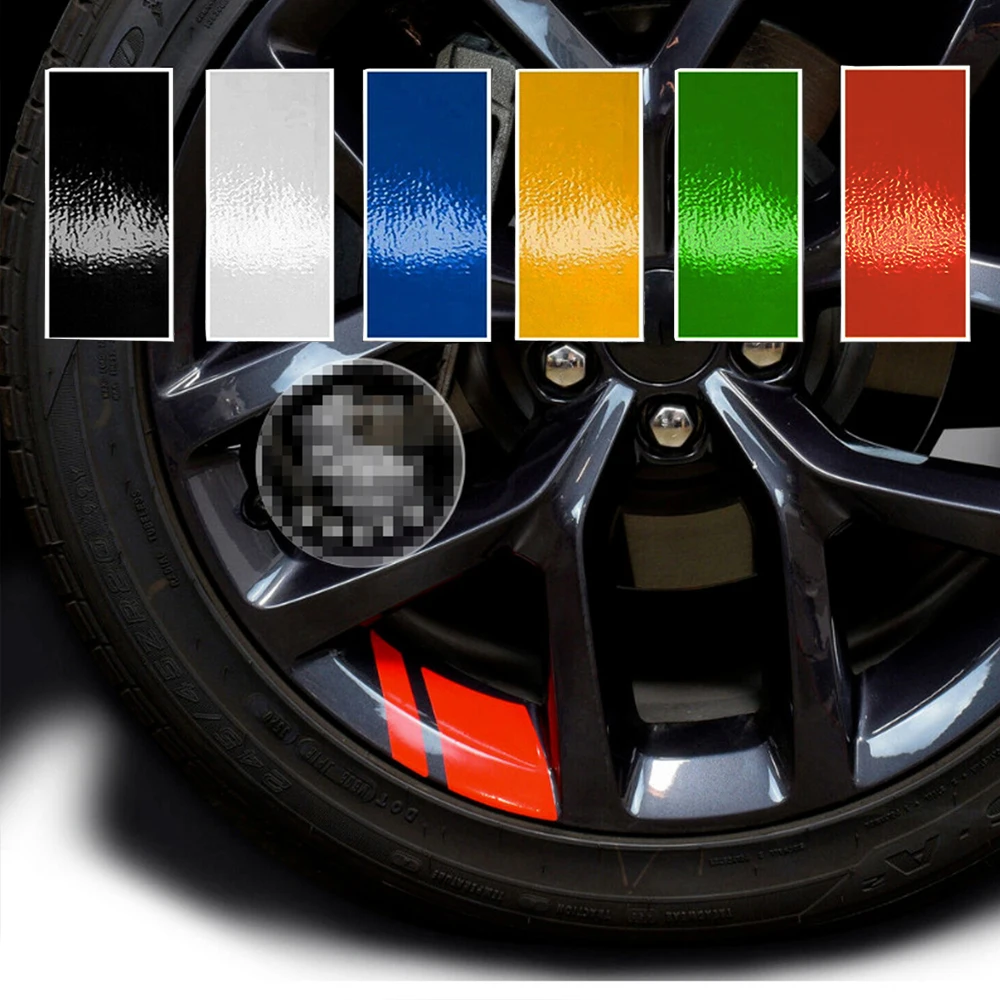 6pcs Reflective Car Wheel Rim Vinyl Precision Cut Decal Sticker