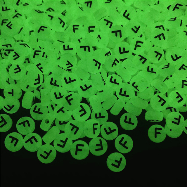 7mm Luminous Letter Beads Alphabet Acrylic Spaced Beads For Jewelry Making DIY Charms Bracelet Necklac