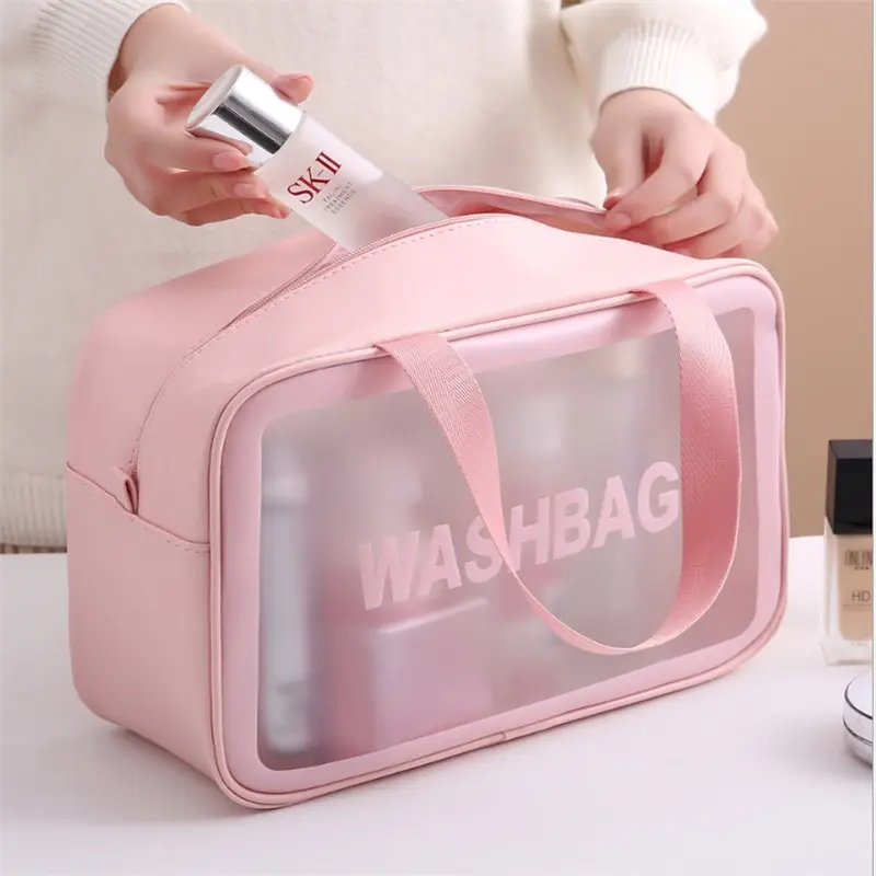Portable Travel Wash Bag Female Transparent Waterproof Makeup Storage Pouch Large Capacity Cosmetic Organizer Beauty Women Case 3