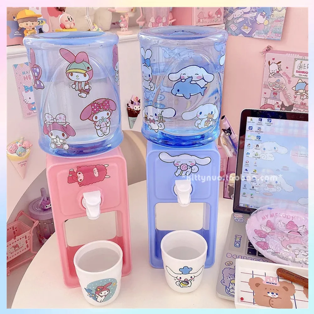 

Kawaii Настольный дозатор воды Sanrios мультфильм My Melody Cinnamoroll Милая Красота Diy Большая емкость с наклейками игрушка подарок для девочки