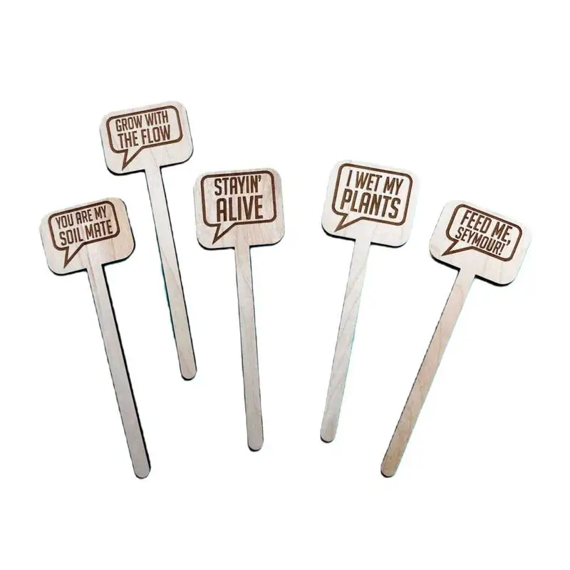 

Plant Markers 5PCS Fun Cheeky Wood Plant Stakes Waterproof Strong Garden Markers Plant Accessories Indoor Plant Identification