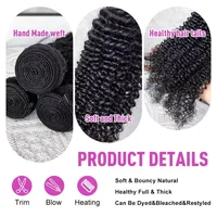 Extensions de Cheveux Humains Brésiliens Naturels Bouclés Kinky de 30, 32, 34 Pouces – Lots de Cheveux et Tissages 100% Humains de Qualité Supérieure 5
