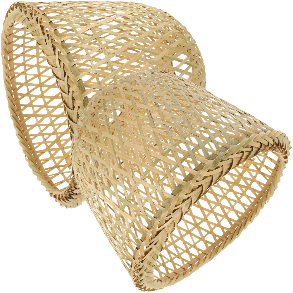 

Bamboo Lampshade Handmade Weave Light Bulb Cage Guard Wicker Chandelier Cover Woven Shade Rustic Hanging Fixture Replacement