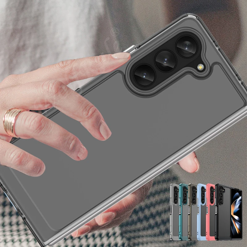 Per Samsung Z Fold 5 Cover Samsung Galaxy Z Fold 5 3 4 5G Fold5 Capas Back Colore Trasparente Clear Fundas Samsung Z Fold 5