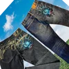 American vintage Liberty Goddess diamond jeans high-waisted straight-cut wide-leg jeans Y2K casual Ins street wear long pants
