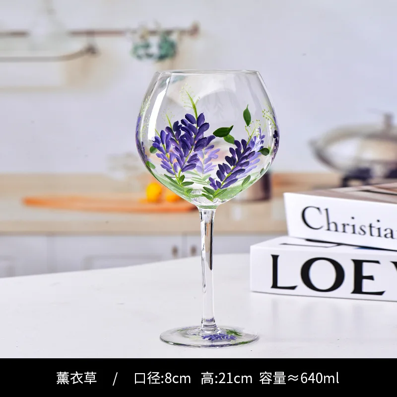 高品質のシャンパングラス,手描きのシャンパングラス,ガラス,赤