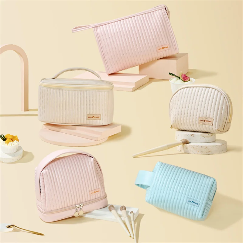 

Cosmetic Bag Waterproof PU Women Make Up Case Travel Zipper Candy Color Makeup Beauty Wash Organizer Pouch Bath Toiletry Bags