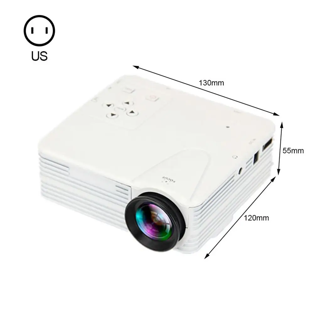 Portable Projector Small Straight Projector For Home Use 180 Degrees  Projection