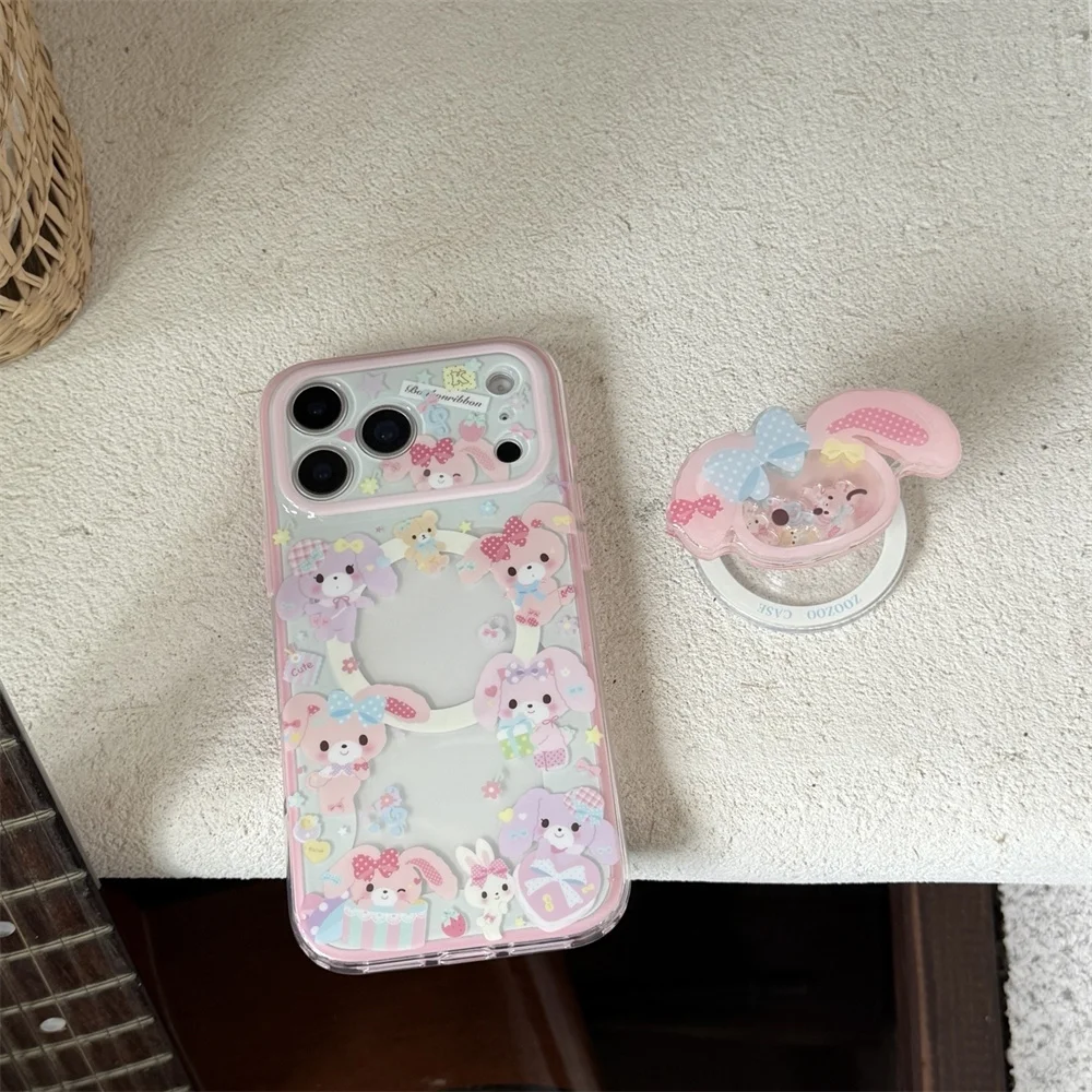 Kawaii Dessert Rabbit Magnetic Phone Case | Cute MagSafe Stand Cover