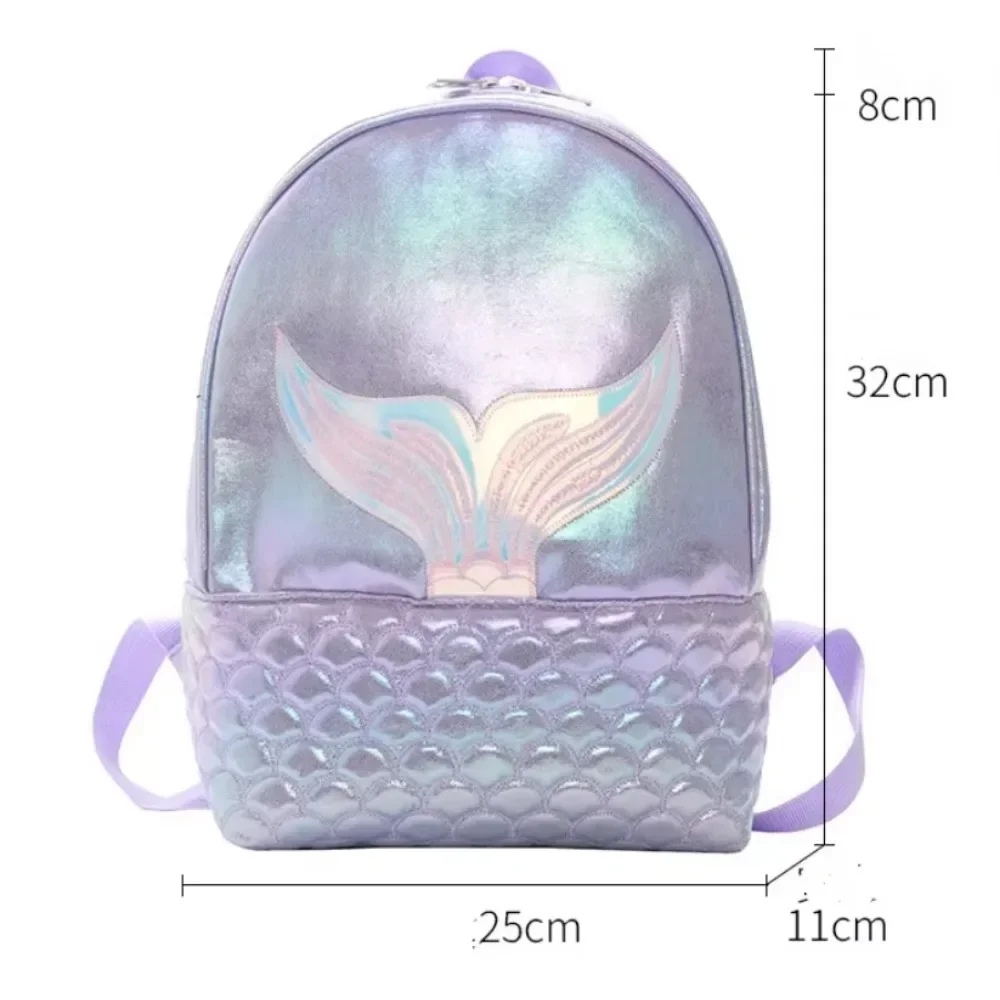 New Mermaid PU Backpack Custom Student School Bag Large Capacity Girl's Backpack Personalized Name Birthday Gift Bags