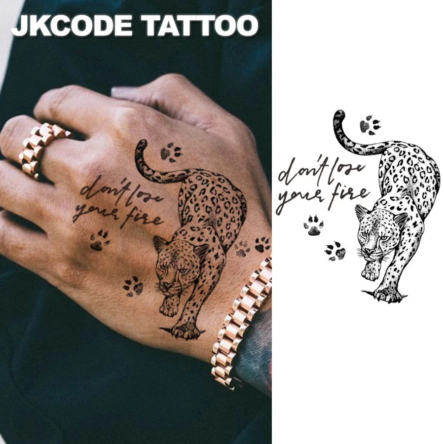 Snow Leopard Minimal Tattoo Stickers - Minimalist Finger Tattoo - Wild  Animal Tattoo - Herbal English Text Animal Paw Print Design - Women's  Finger and Hand Tattoo, Men's Neck Dual-Use Tattoo Sticker, ..., image size:900x900