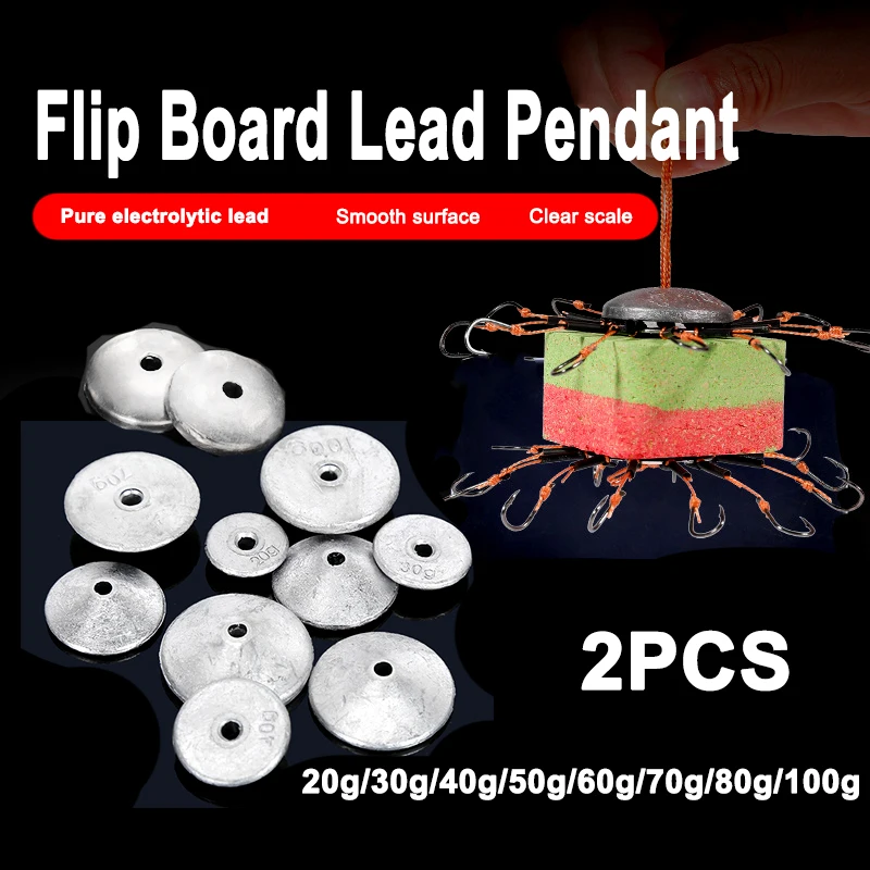 2PCS Flat Flip Hook Plumb Bob 20100g Explosive Hook Anti Hanging