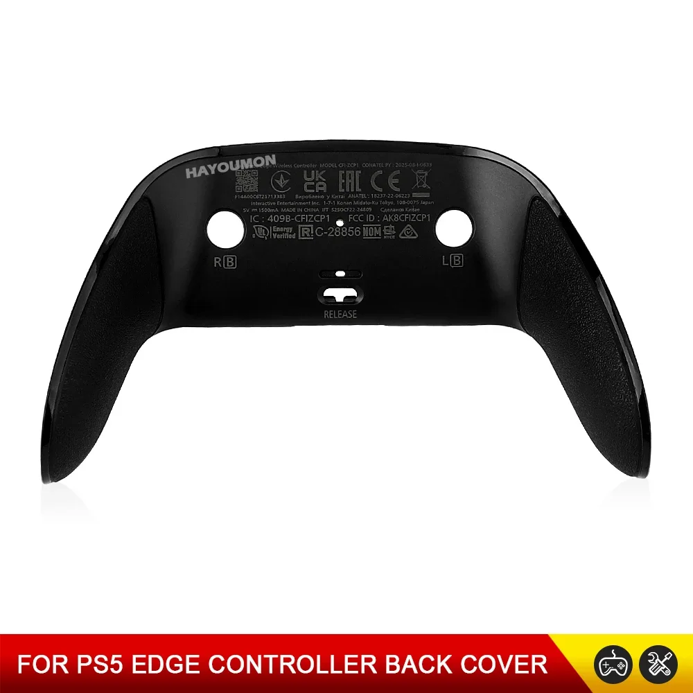 Black White Anti-Slip Rear Cover Shell for Gamepad Replacement Accessories