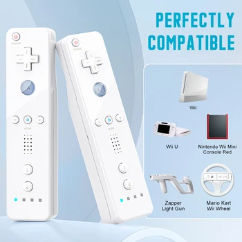 For Nintendo Wii Joystick 2 in 1 Wireless Remote Gamepad Controller Set Optional Motion Plus with Silicone Case Video Game 2