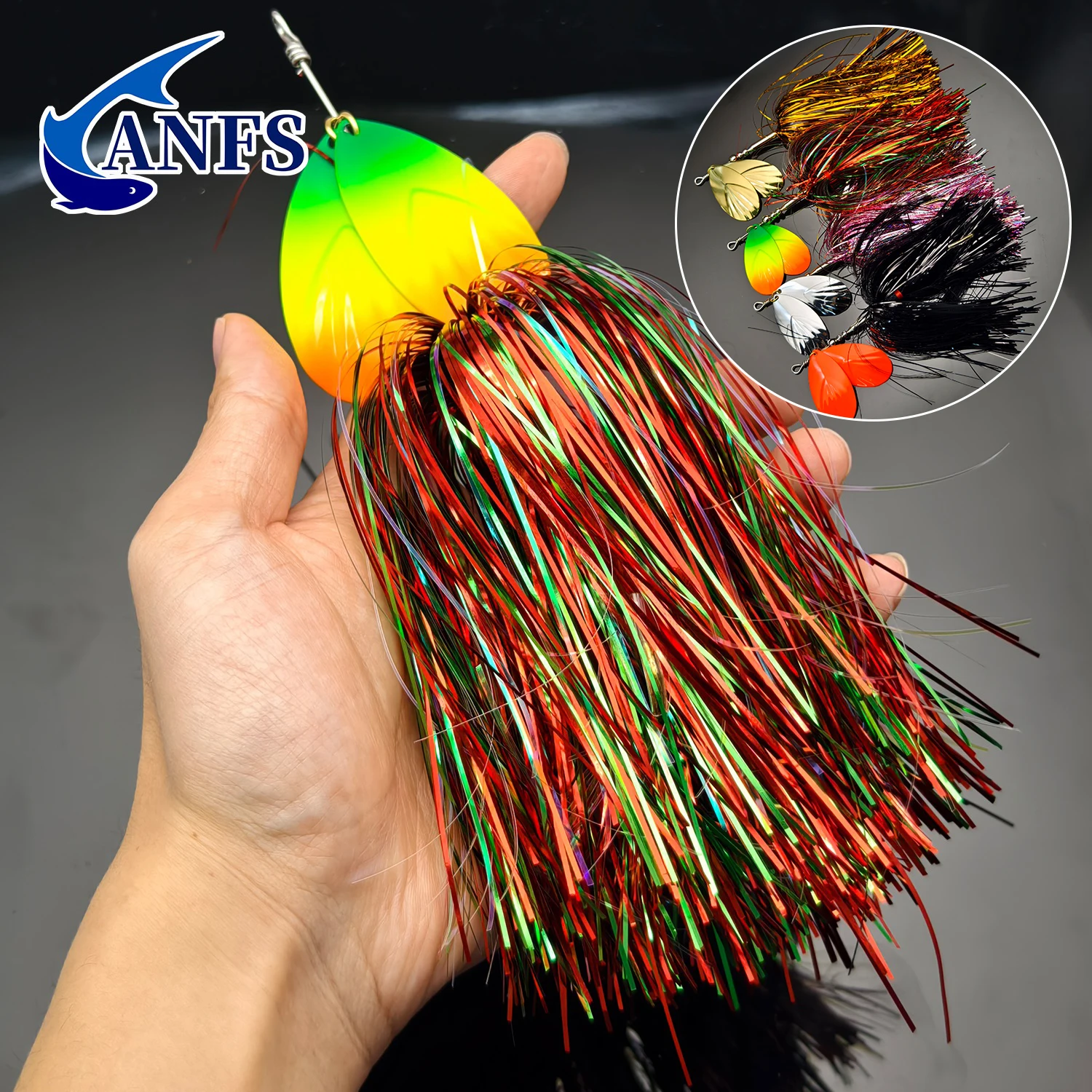 ANFS 1 Stück 45 g/1,57 Unzen Musky Pike Spinner Bucktail-Heavy Metal Angelköder zum Fangen großer Fische