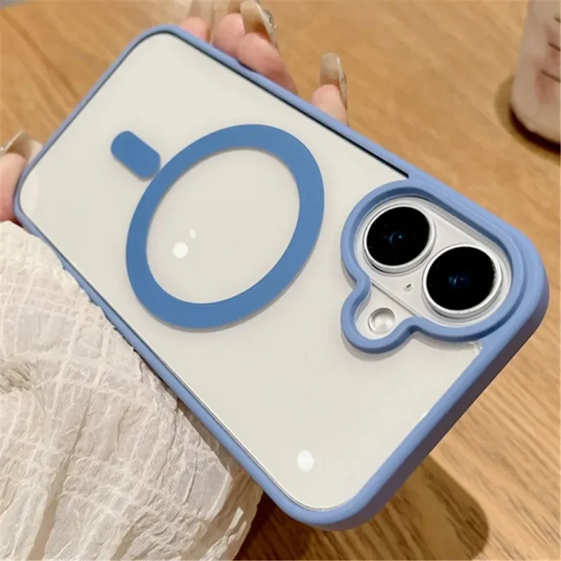 Premium Clear Magnetic Case with Wireless Charging Compatibility, Durable Acrylic Cover