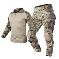 Men Clothing Uniform Tactical Shirts Combat Camo Hunting Shirts Pants Elbow/Knee Pads Suits Cargo Pants Men Wear-resisting 1